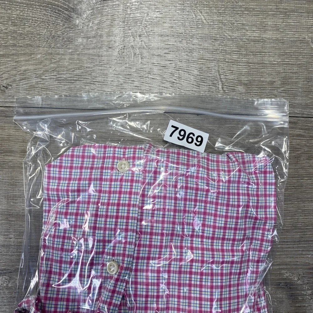 Ralph Lauren Shirt Mens XL Pink White Blue Check Button Down Long Sleeve Pony - Picture 7 of 7